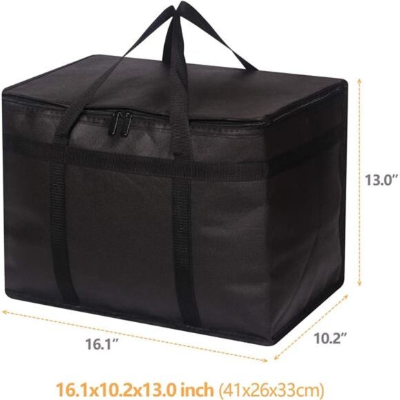 XL Insulated Reusable Grocery Bags with Sturdy Zipper Reinforced Bottom &Handles - Picture 2 of 8
